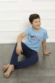 Erkek Çocuk Pamuk Kısa Kollu Pijama Takımı 20380 - 4