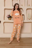 Kız Çocuk WelSoft Polar Turuncu Pijama Takımı 20527 - 2