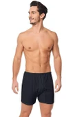 Erkek Paçalı Boxer Siyah %100 Pamuk Penye - 1