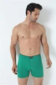 6'lı Paket Yeşil Erkek Penye Havlu Bel Boxer %100 Pamuk - 10