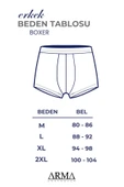 Erkek Mavi Düğmeli Boxer 3'lü Paket %100 Pamuklu Penye - 4