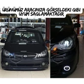 Hyundai Getz 2002–2011 Uyumlu Üniversal Mercekli Angel Sis Farı Metal Su Geçirmez 76 mm Mavi Halkalı Gündüz Farı Angel Eyes 2 Adet - 3