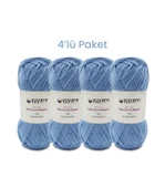 Baby Cotton El Örgü İpi 100gr Oeko-Tex Sertifika Pamuk İpi, Bebek Yelek ve Punch İpi 4'lü Set - 6