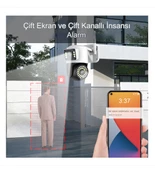 4K 8MP Çift Lens Çift Ekran Kablosuz Yüksek Çözünürlüklü Güvenlik Kamerası İki Yönlü Ses Gece Görüş - 4