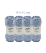 Baby Cotton El Örgü İpi 100gr Oeko-Tex Sertifika Pamuk İpi, Bebek Yelek ve Punch İpi 4'lü Set - 5