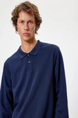 Koton Polo Yaka Sweatshirt Düğmeli Pamuklu - 1