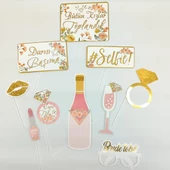 Bride To Be Temalı Konuşma Balonu Seti 10 Adet - Çiçek - 3
