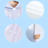 1 ADET 1.KALİTE BEYAZ YAĞMURLUK VIP UNISEX RAIN COAT ŞAPKALI ÇITÇITLI YAĞMURLUK OUTDOOR YAĞMURLUK - 3