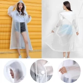 1 ADET 1.KALİTE BEYAZ YAĞMURLUK VIP UNISEX RAIN COAT ŞAPKALI ÇITÇITLI YAĞMURLUK OUTDOOR YAĞMURLUK - 1