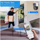 Açık PTZ 8MP 4K Wifi Gözetim Kamera İki Lens Çift Ekran AI Otomatik İzleme CCTV Güvenlik - 2