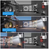 Açık PTZ 8MP 4K Wifi Gözetim Kamera İki Lens Çift Ekran AI Otomatik İzleme CCTV Güvenlik - 3