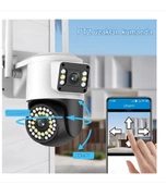 Açık PTZ 8MP 4K Wifi Gözetim Kamera İki Lens Çift Ekran AI Otomatik İzleme CCTV Güvenlik - 6