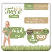 Baby Turco Doğadan Külot Bez 5 Numara Junıor 240 Adet - 2