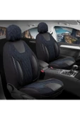 Freshstart    Freshstart Renault Clio 2 SEDAN Uyumlu Süet Oto Koltuk Kılıfı Ön Arka Set Siyah Siena Model FS - 1