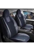 Freshstart    Freshstart Skoda Super B Uyumlu Deri Detaylı Oto Koltuk Kılıfı Ön Arka Set Chester Serisi Siyah FS - 1