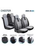 Freshstart    Freshstart Mini Copper ContryMan Uyumlu Deri Detaylı Oto Koltuk Kılıfı Ön Arka Set Chester Serisi Siyah Füme FS - 2