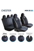 Freshstart    Freshstart Chevrolet Captiva Uyumlu Deri Detaylı Oto Koltuk Kılıfı Ön Arka Set Chester Serisi Siyah Beyaz FS - 2