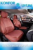 Freshstart    Freshstart Volkswagen CC Uyumlu Lüx Deri Oto Koltuk Kılıfı Ön Arka Takım Marjinal Series Tarçın - 1
