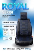 Freshstart    Freshstart Volkswagen Golf 4 Uyumlu Lüx Deri Oto Koltuk Kılıfı Ön Arka Takım Marjinal Series Siyah Mavi - 7