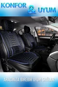 Freshstart    Freshstart Volkswagen Golf 4 Uyumlu Lüx Deri Oto Koltuk Kılıfı Ön Arka Takım Marjinal Series Siyah Mavi - 1