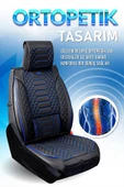 Freshstart    Freshstart Volkswagen Golf 4 Uyumlu Lüx Deri Oto Koltuk Kılıfı Ön Arka Takım Marjinal Series Siyah Mavi - 3