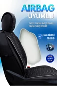 Freshstart    Freshstart Bmw 2 SERİSİ 235 Uyumlu Lüx Deri Oto Koltuk Kılıfı Ön Arka Takım Marjinal Series Siyah Beyaz - 7