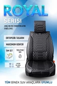 Freshstart    Freshstart Fiat Egea STW Uyumlu Lüx Deri Oto Koltuk Kılıfı Ön Arka Takım Marjinal Series Siyah Beyaz - 3
