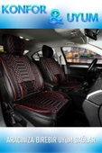 Freshstart    Freshstart Volkswagen Golf 6 Uyumlu Lüx Deri Oto Koltuk Kılıfı Ön Arka Takım Marjinal Series Siyah Kırmızı - 1