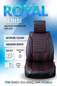 Freshstart    Freshstart Chevrolet Captiva Uyumlu Lüx Deri Oto Koltuk Kılıfı Ön Arka Takım Marjinal Series Siyah Kırmızı - 6