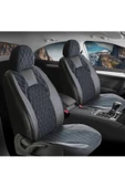 kepmorpho    kepmorpho Volkswagen Passat B8 Lüx Yarı Deri Oto Koltuk Kılıfı Ön Arka Takım Chester Serisi Siyah Beyaz - 1