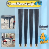 4 Adet Suit Masa Dresuar Ayağı 75 cm Plastik Antrasit Ayak Mutfak Yemek Masası Mobilya Ayakları thumbnail 1