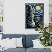 Yıldızlı Gece Kedi Posteri, Akıllı Kağıt Premium Eşsiz Tasarım Poster, Van Gogh Tablo,Duvar Posteri - 8