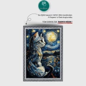 Yıldızlı Gece Kedi Posteri, Akıllı Kağıt Premium Eşsiz Tasarım Poster, Van Gogh Tablo,Duvar Posteri - 4