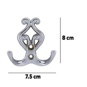 Metal Askı Vestiyer Duvar Dolap Elbise Askısı Krom Renk Mobilya Kapı Askılığı Aparatı - 3