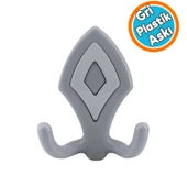 Mobilya Askı Askılık Sert Plastik Gri Vestiyer Duvar Askısı Dolap Elbise Askılığı thumbnail 1