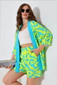 KADIN TURKUAZ SARI KİMONO TAKIM thumbnail 1