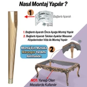 4 Adet Suit Masa Dresuar Ayağı 75 cm Plastik Gold Altın Ayak Mutfak Yemek Masası Mobilya Ayakları thumbnail 5