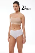 Malabadi 1030 2'Li Paket Kadın Modal Yüksek Bel Battal Slip & Külot - 9