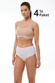 Malabadi 1030 4'Lü Paket Kadın Modal Yüksek Bel Battal Slip & Külot thumbnail 9