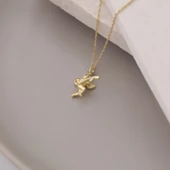 925 Ayar Gümüş Mandolin Çalan Çocuk Melek Kolye thumbnail 3