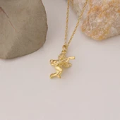 925 Ayar Gümüş Mandolin Çalan Çocuk Melek Kolye thumbnail 5