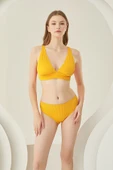 Sarı Reps Üçgen Tek Üst Bikini thumbnail 1