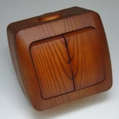 Sıva Üstü Kiraz Ahşap Renkli Komütatör İkili Anahtar Elbi / Alsu - 2