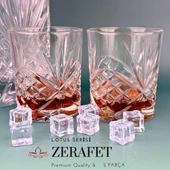 Perlotus Lotus 5 Parça Cam Viski Karafı  ve Viski Bardağı Seti - 2