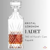 Perlotus Lotus 5 Parça Cam Viski Karafı  ve Viski Bardağı Seti - 5