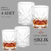 Perlotus Lotus 5 Parça Cam Viski Karafı  ve Viski Bardağı Seti - 6