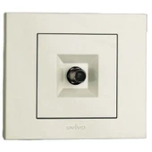 20 Adet Ovivo Grano Beyaz Uydu Tv Prizi F Konnektör Çerçeve Dahildir - 1