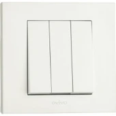 9 Adet Ovivo Grano Beyaz Üçlü Anahtar Çerçeve Dahildir - 1