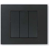 20 Adet Ovivo Grano Siyah Üçlü Anahtar Çerçeve Dahil - 1