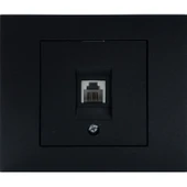 2 Adet Ovivo Grano Siyah Numeris Telefon Prizi Çerçeve Dahildir - 1